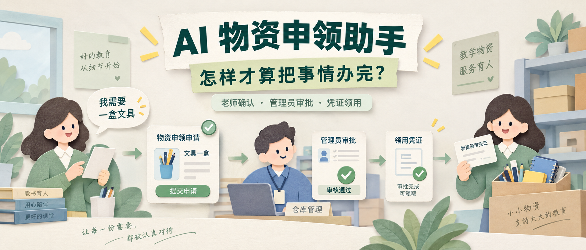 文章封面：物资申领从自然语言需求到审批、领取和出库的完整闭环